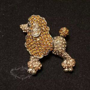 🍏50% OFF/3+...Rhinestone Poodle Dog Brooch/Pendant